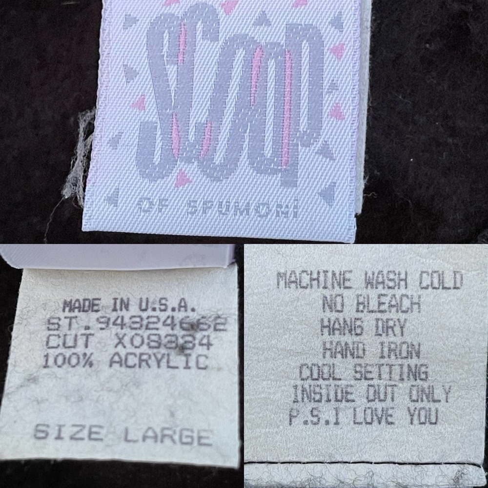 Vintage 80s Black Background with White Scottie Dog Pattern by Scoop Size L - Picture 4 of 9